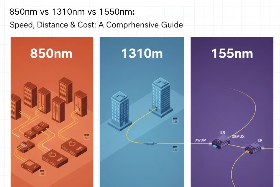850nm vs 1310nm vs 1550nm: Cara Memilih Panjang Gelombang Optik yang Tepat